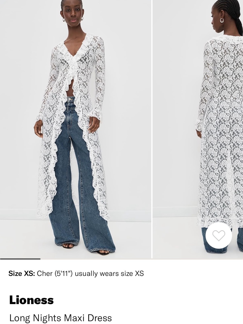 Lioness White Floral Lace Duster Maxi